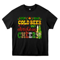 Black cold beer and christmas cheer with beer bottles Heavy Core Tee - AdoDesignShop