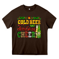 Chocolate Brown cold beer and christmas cheer with beer bottles Heavy Core Tee - AdoDesignShop