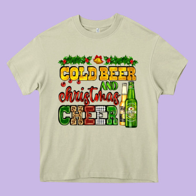 Cold Beer And Christmas Cheer With Beer Bottles Heavy Core Tee Designed By Adodesignshop