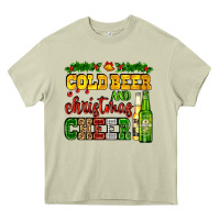 Mossy cold beer and christmas cheer with beer bottles Heavy Core Tee - AdoDesignShop