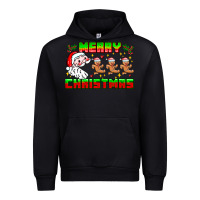 Black Merry Christmas Urban Hoodie - CowhideDigitalArt