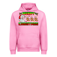Fuchsia Pink Merry Christmas Urban Hoodie - CowhideDigitalArt