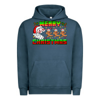 Pigment Midnight Navy Merry Christmas Urban Hoodie - CowhideDigitalArt