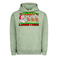 Pigment Oil Green Merry Christmas Urban Hoodie - CowhideDigitalArt