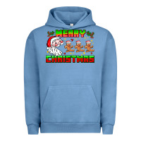 Pigment Pebble Blue Merry Christmas Urban Hoodie - CowhideDigitalArt