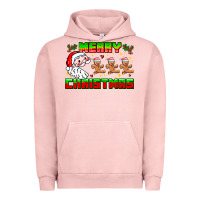 Pigment Salmon Merry Christmas Urban Hoodie - CowhideDigitalArt