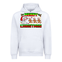 White Merry Christmas Urban Hoodie - CowhideDigitalArt