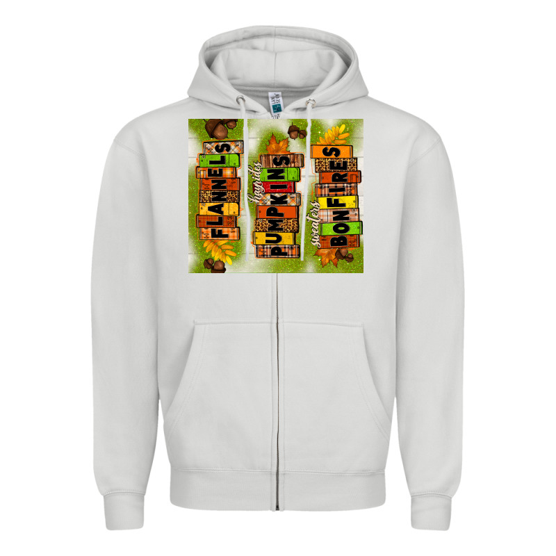 Flannels Hayrides Pumpkins Bonfires Fall Zipper Hoodie by TumblerDesignByShophia | Teevron