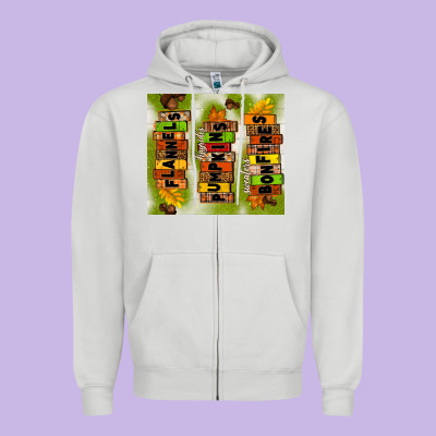 Flannels Hayrides Pumpkins Bonfires Fall Zipper Hoodie Designed By Tumblerdesignbyshophia