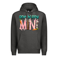 Charcoal Heather One hoppy Mini Easter Day Premium Hoodie - HowdyJamesFarm