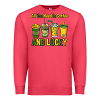 Cardinal All you need is coffee and lucky St. Patrick's Premium Sweatshirt - HowdyJamesFarm