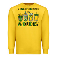 Lemon All you need is coffee and lucky St. Patrick's Premium Sweatshirt - HowdyJamesFarm