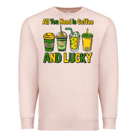 Pale Pink All you need is coffee and lucky St. Patrick's Premium Sweatshirt - HowdyJamesFarm
