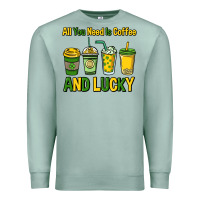 Seafoam All you need is coffee and lucky St. Patrick's Premium Sweatshirt - HowdyJamesFarm