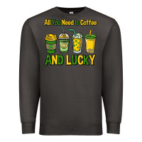 Smoke All you need is coffee and lucky St. Patrick's Premium Sweatshirt - HowdyJamesFarm