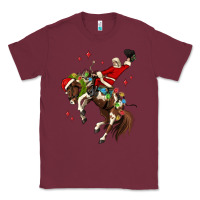 Burgundy christmas cowboy santa Classic Tee - MaliasSmallBusiness