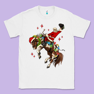 Christmas Cowboy Santa Classic Tee Designed By Maliassmallbusiness