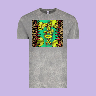 Softball Leopard Vintage Tee Designed By Nancycooperartshop