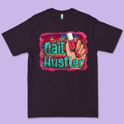 Nail Hustler Serape Leopard Background Premium Tee Designed By Artiststas