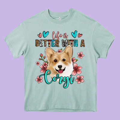 Life Is Better With A Corgi Heavy Core Tee Designed By Jasminsmagicworld
