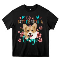 Black life is better with a corgi Heavy Core Tee - Jasminsmagicworld