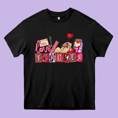 Valentines Day Teacher Heavy Core Tee Designed By Adodesignshop