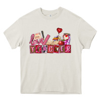 Cream valentines day teacher Heavy Core Tee - AdoDesignShop