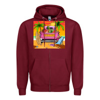 Burgundy summer truck Zipper Hoodie - TumblerDesignByShophia