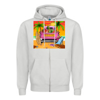 Dove Grey summer truck Zipper Hoodie - TumblerDesignByShophia