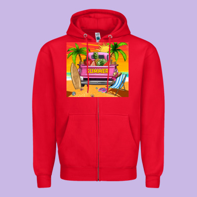 Summer Truck Zipper Hoodie Designed By Tumblerdesignbyshophia