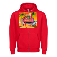 Red summer truck Zipper Hoodie - TumblerDesignByShophia