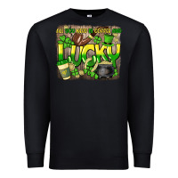 Black All you need is coffee and lucky St. Patrick's Premium Sweatshirt - HowdyJamesFarm