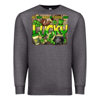 Charcoal Heather All you need is coffee and lucky St. Patrick's Premium Sweatshirt - HowdyJamesFarm