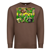 Chestnut All you need is coffee and lucky St. Patrick's Premium Sweatshirt - HowdyJamesFarm