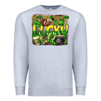 Heather Grey All you need is coffee and lucky St. Patrick's Premium Sweatshirt - HowdyJamesFarm