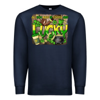 Navy All you need is coffee and lucky St. Patrick's Premium Sweatshirt - HowdyJamesFarm
