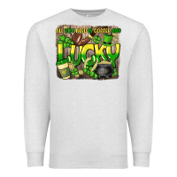 Oatmeal Heather All you need is coffee and lucky St. Patrick's Premium Sweatshirt - HowdyJamesFarm