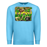 Ocean Blue All you need is coffee and lucky St. Patrick's Premium Sweatshirt - HowdyJamesFarm