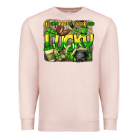 Pale Pink All you need is coffee and lucky St. Patrick's Premium Sweatshirt - HowdyJamesFarm