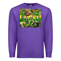 Purple All you need is coffee and lucky St. Patrick's Premium Sweatshirt - HowdyJamesFarm