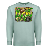 Seafoam All you need is coffee and lucky St. Patrick's Premium Sweatshirt - HowdyJamesFarm