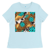 Baby Blue western turquoise gemstone seamless pattern Ladies Tee - BundleAndBundleShop