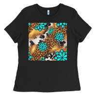 Black western turquoise gemstone seamless pattern Ladies Tee - BundleAndBundleShop