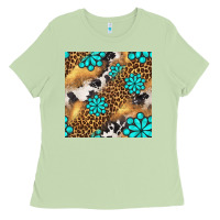 Matcha western turquoise gemstone seamless pattern Ladies Tee - BundleAndBundleShop