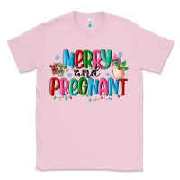 Bubblegum Pink merry and pregnant Classic Tee - MaliasSmallBusiness