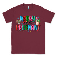 Burgundy merry and pregnant Classic Tee - MaliasSmallBusiness