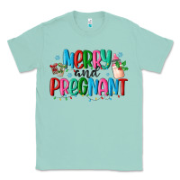 Seafoam merry and pregnant Classic Tee - MaliasSmallBusiness