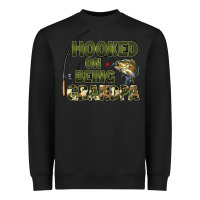 Black fish lures hooked on being grandpa Heavyweight Sweatshirt - Artiststas