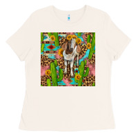 Bone western boer goat seamless pattern Ladies Tee - BundleAndBundleShop