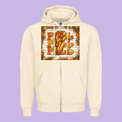 Fall With Lightning Bolt Zipper Hoodie Designed By Tumblerdesignbyshophia